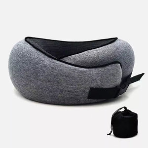 Almofada De Pescoço Para Viagem Pillow cinza com fivela