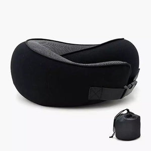 Almofada De Pescoço Para Viagem Pillow preta com fivela