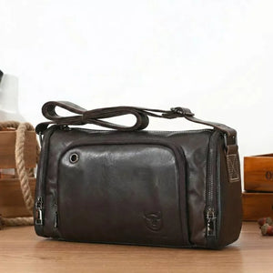 Bolsa De Couro Masculina Bullcaptain Iron Café