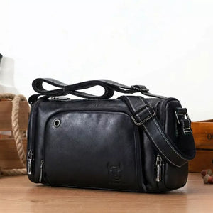 Bolsa De Couro Masculina Bullcaptain Iron Preto