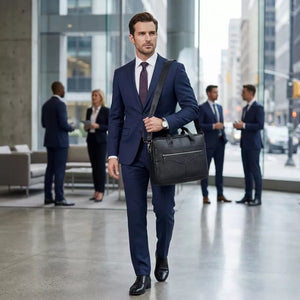 Bolsa Para Notebook De Couro Masculina Executiva 14 Polegadas West