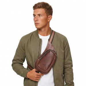 Bolsa Transversal Masculina Couro Legítimo Nomad - Machimelo