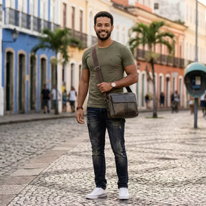 Bolsa Transversal Masculina Em Couro Legítimo Canyon