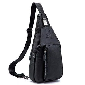 Bolsa Transversal Masculina Em Couro Tauro Preta - Machimelo
