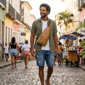 Bolsa Transversal Masculina Em Couro Tauro - Machimelo