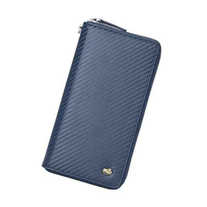 Carteira Masculina Com Zíper Premium Bison Denim Longa - Machimelo