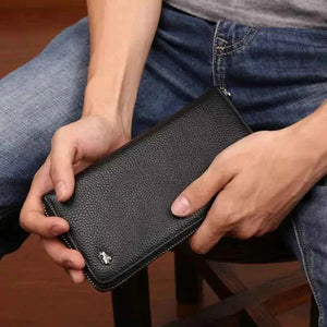 Carteira Masculina Com Zíper Premium Bison Denim Longa