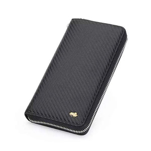 Carteira Masculina Com Zíper Premium Bison Denim Longa - Machimelo