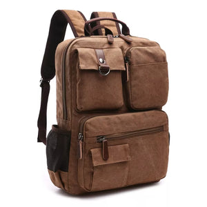Mochila de Lona Reforçada Masculina Resistente Marrom