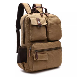 Mochila Para Trabalho De Lona Masculina Resistente Khaki
