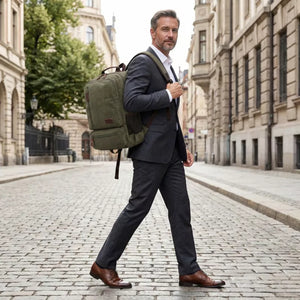 Mochila Resistente Masculina Lona Vintage Executiva