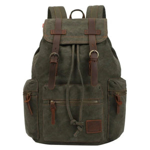 Mochila de Lona Masculina Vintage Verde