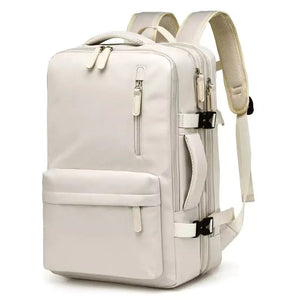 Mochila De Viagem Expansível Impermeável Para Notebook Brisa Machimelo Bege