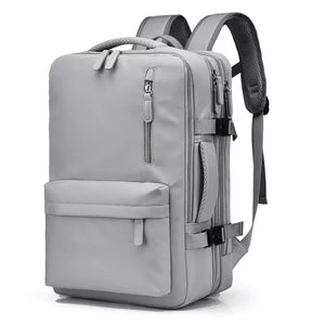 Mochila De Viagem Expansível Impermeável Para Notebook Brisa Machimelo Cinza