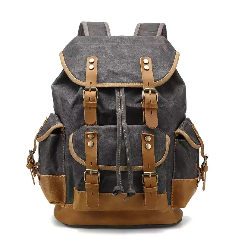 Mochila De Viagem Lona Encerada Ventura Cinza