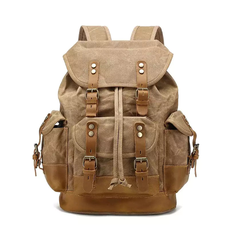 Mochila De Viagem Lona Encerada Ventura Marrom