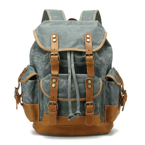 Mochila De Viagem Lona Encerada Para Notebook Ventura Antifurto Verde