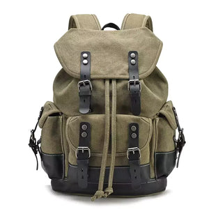 Mochila De Viagem Em Lona Encerada Resistente Antifurto Ventura Verde Escuro