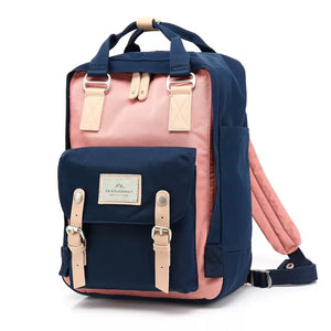 Mochila Feminina Escolar À Prova D'água Azul Marinho - Machimelo