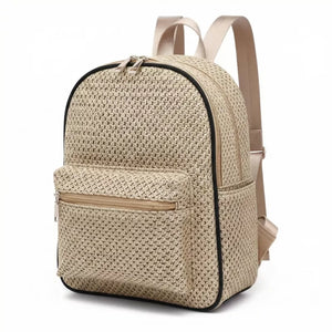 Mochila Feminina Trançada Verão Bege - Machimelo