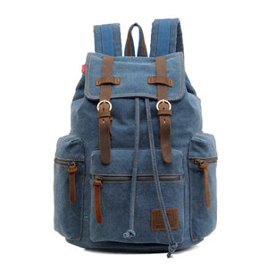 Mochila Para Notebook De Lona Vintage 15.6 Polegadas Dakota Azul - Machimelo