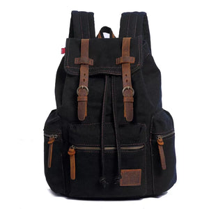 Mochila Para Notebook De Lona Vintage 15.6 Polegadas Dakota Preta - Machimelo