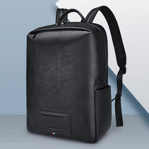 Mochila William Polo Para Notebook De Couro 14 Polegadas Preta - Machimelo