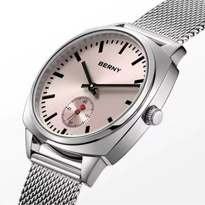 Relógio Feminino Prata Aurora Rosa analógico