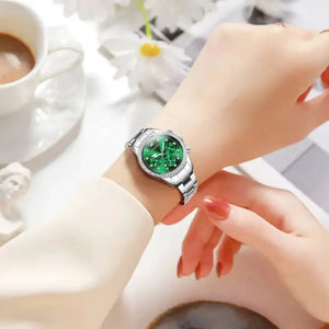 Relógio Feminino Olevs Quartzo Cronógrafo Verde