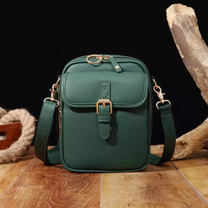 Shoulder Bag Feminina Dália Verde, Bolsa Transversal Feminina, Bolsa de Ombro Feminina, Bolsa de Couro, Shoulder Bag