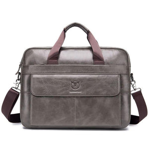 Bolsa Para Notebook Masculina Couro Legítimo Maverick Cinza
