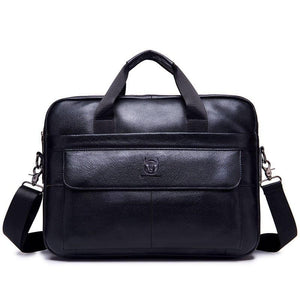 Bolsa Para Trabalho Masculina Couro Legítimo Notebook 14 Polegadas Maverick Preta