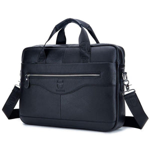 Bolsa Para Notebook De Couro Masculina Executiva 14 Polegadas West Preta