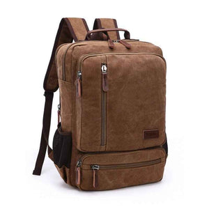 Mochila De Lona Masculina Vintage Executiva Marrom