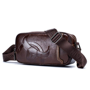 Shoulder Bag Masculina De Ombro Em Couro Dallas Machimelo Marrom