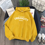 Blusa De Moletom Feminino Com Capuz Urbancity Amarelo