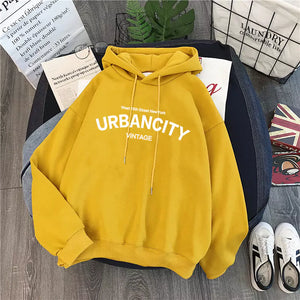 Blusa De Moletom Feminino Com Capuz Urbancity Amarelo