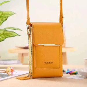 Bolsa Carteira Feminina Com Porta Celular Amarelo