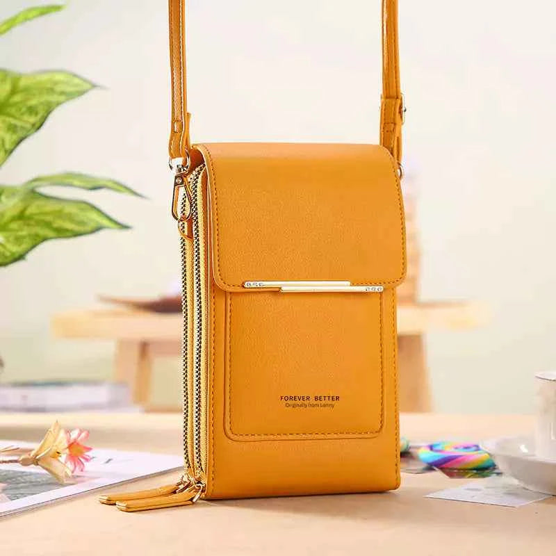 Bolsa Carteira Feminina Com Porta Celular Amarelo
