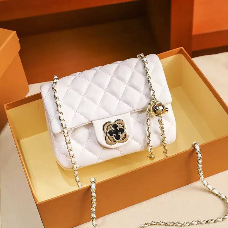 Bolsa Feminina Transversal Pequena Trevo Branca - Machimelo