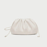 Bolsa Feminina Transversal Plissada Bege