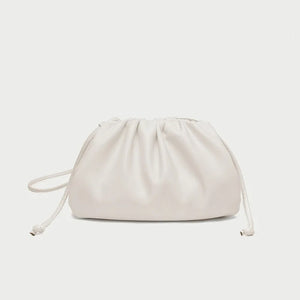 Bolsa Feminina Transversal Plissada Bege