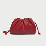 Bolsa Feminina Transversal Plissada Vermelho