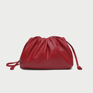 Bolsa Feminina Transversal Plissada Vermelho