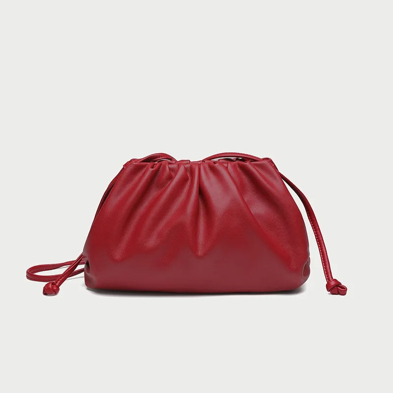 Bolsa Feminina Transversal Plissada Vermelho