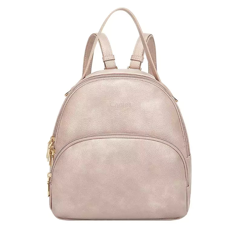 Bolsa Mochila Feminina de Couro Mia Cinza