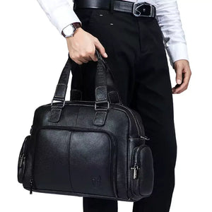 Bolsa Para Notebook De Couro Masculina 14 Polegadas Apolo Frente