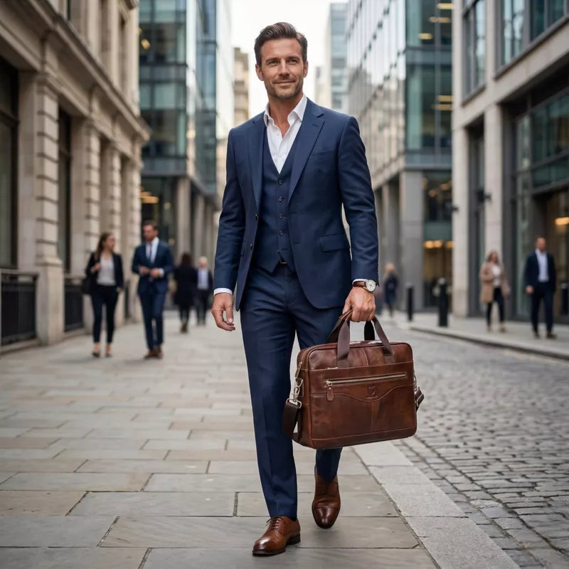 Bolsa Para Notebook De Couro Masculina Executiva 14 Polegadas West