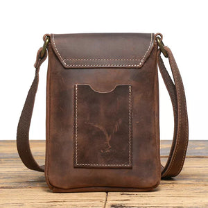 Shoulder Bag Couro Legítimo Artesanal Montana Vista de Costas