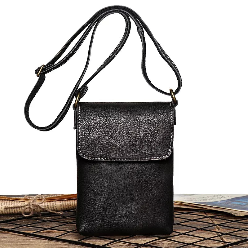 Bolsa Masculina Couro Legítimo Artesanal Montana Preto